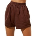 thumbnail image 1 of Canrulo Women Comfy Cotton Elastic Waist Loose Lounge Shorts with Pockets Workout Yoga Sweat Shorts, 1 of 6