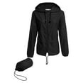 thumbnail image 1 of Canrulo Womens Waterproof Rain Jacket with Hood Lightweight Packable Rain Jacket Active Outdoor Hooded Windbreaker Raincoat Black XL, 1 of 6