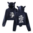 thumbnail image 1 of Canserbero All We Need Is Love Cat Ear Hoodie Casual Top Unique Short Sweatshirt, 1 of 2