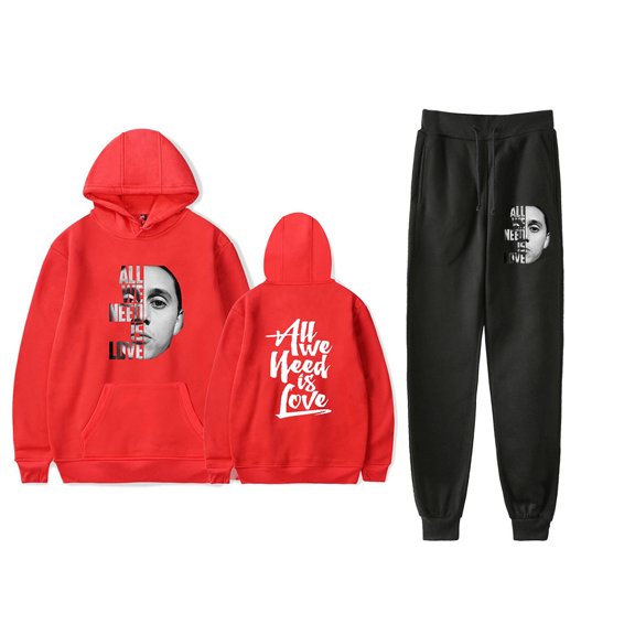 Canserbero All We Need Is Love Hoodie Jogger Pant 2 Piece Suit Unisex 2 Piece Sets