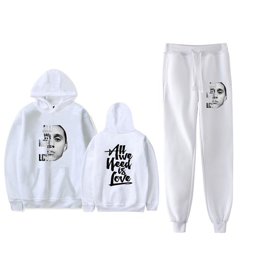 Canserbero All We Need Is Love Hoodie Jogger Pant 2 Piece Suit Unisex 2 Piece Sets