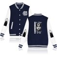 thumbnail image 1 of Canserbero Fashionable retro women's men's hip-hop long sleeved baseball jacket, 1 of 2