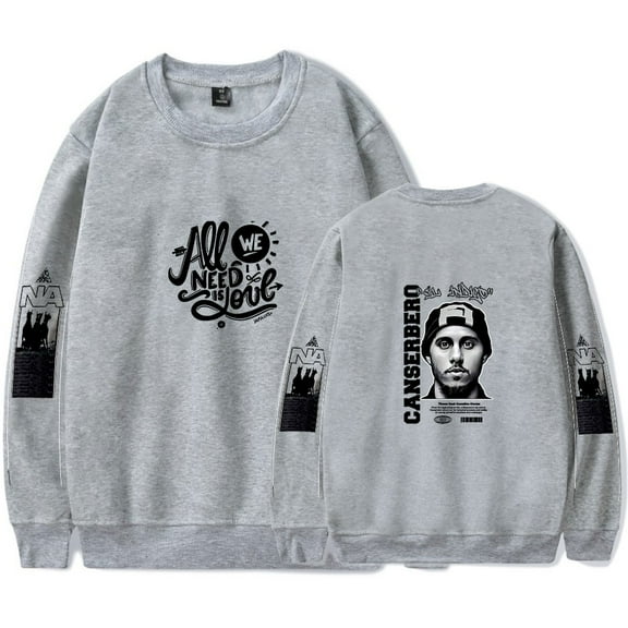 Canserbero Merch men's and women's casual retro trend long sleeved round neck pullover