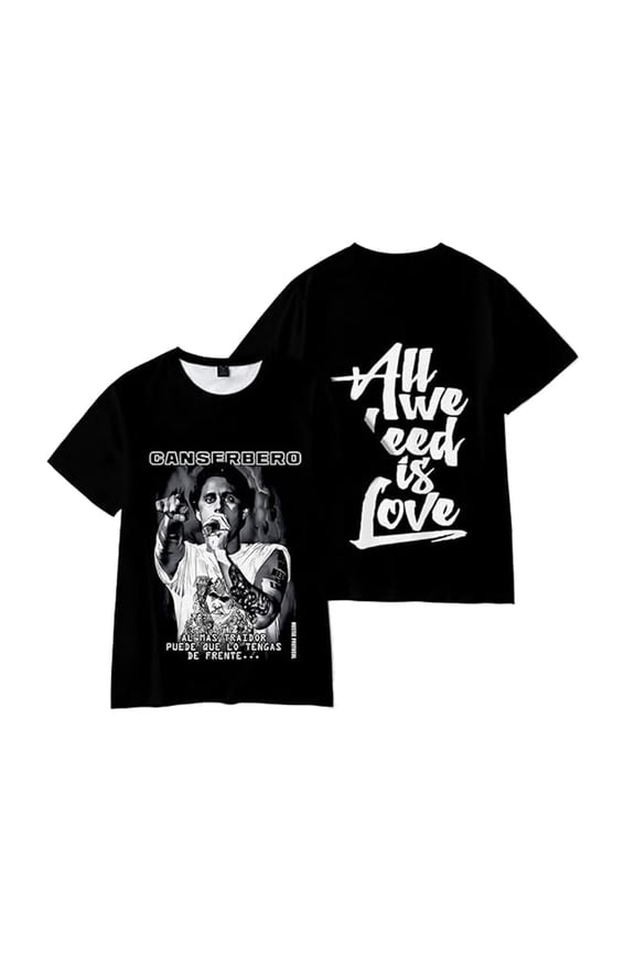 Canserbero Tshirt Unisex Vida Muerte Album Streetwear Harajuku 3D Print Short Sleeve Tee Hip Hop