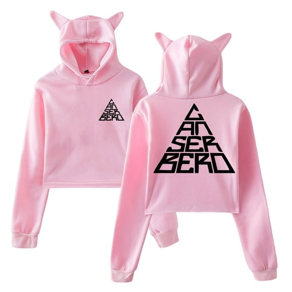 Canserbero Vector Logo Cat Ear Hoodie Womens Sweatshirts Unique Tops Streetwear