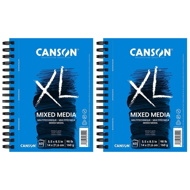 Canson 2PACK Canson XL Mix Media Sketch Pad, Heavyweight, 5.5 x 8.5