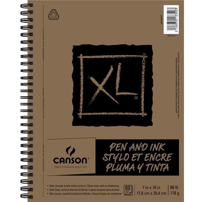 Canson  80 lbs XL Pen & Ink Pad, White - 7 x 10 in. - 60 Sheets