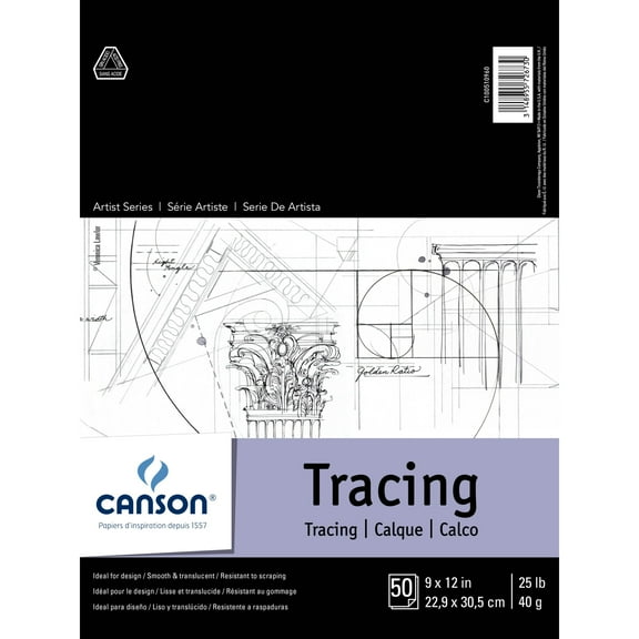 Canson Artist Series Tracing Pad, 50 Sheets, 9 in x 12 in