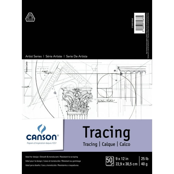 Canson Artist Series Tracing Paper Pad 9"X12"-50 sheets