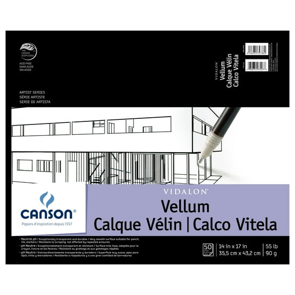 Canson Artist Series Vidalon Vellum Tracing Paper, 14in x 17in, 50/Sheets