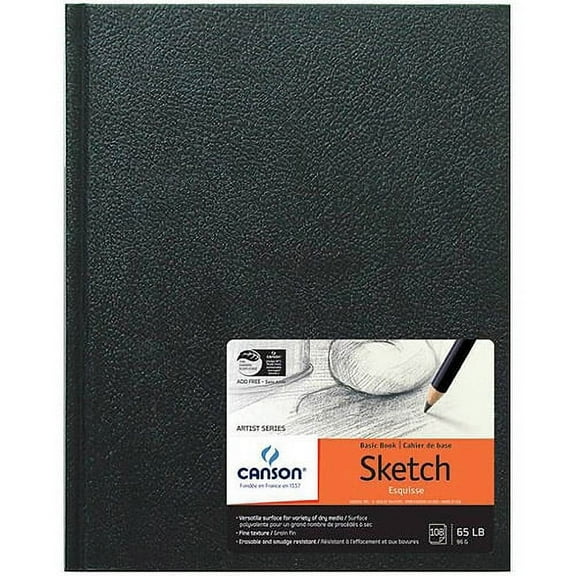 Canson Basic Sketch Book, 8-1/2" x 11", White (108 Sheets)