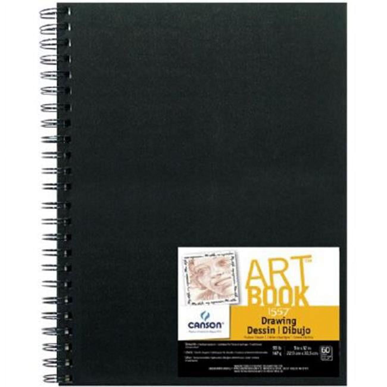 Pentalic - 9x 12 Double Wirebound Sketchbook, 80 Sheets, Black