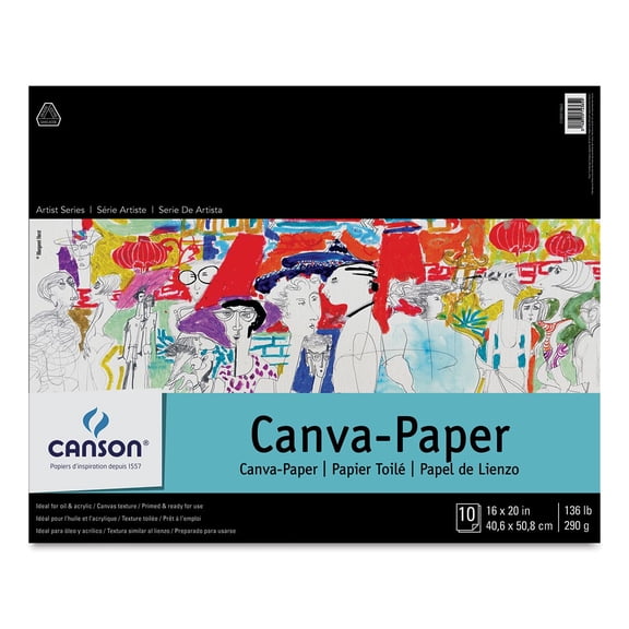Canson Foundation Canva-Paper Pad - 16" x 20", White, 10 sheets