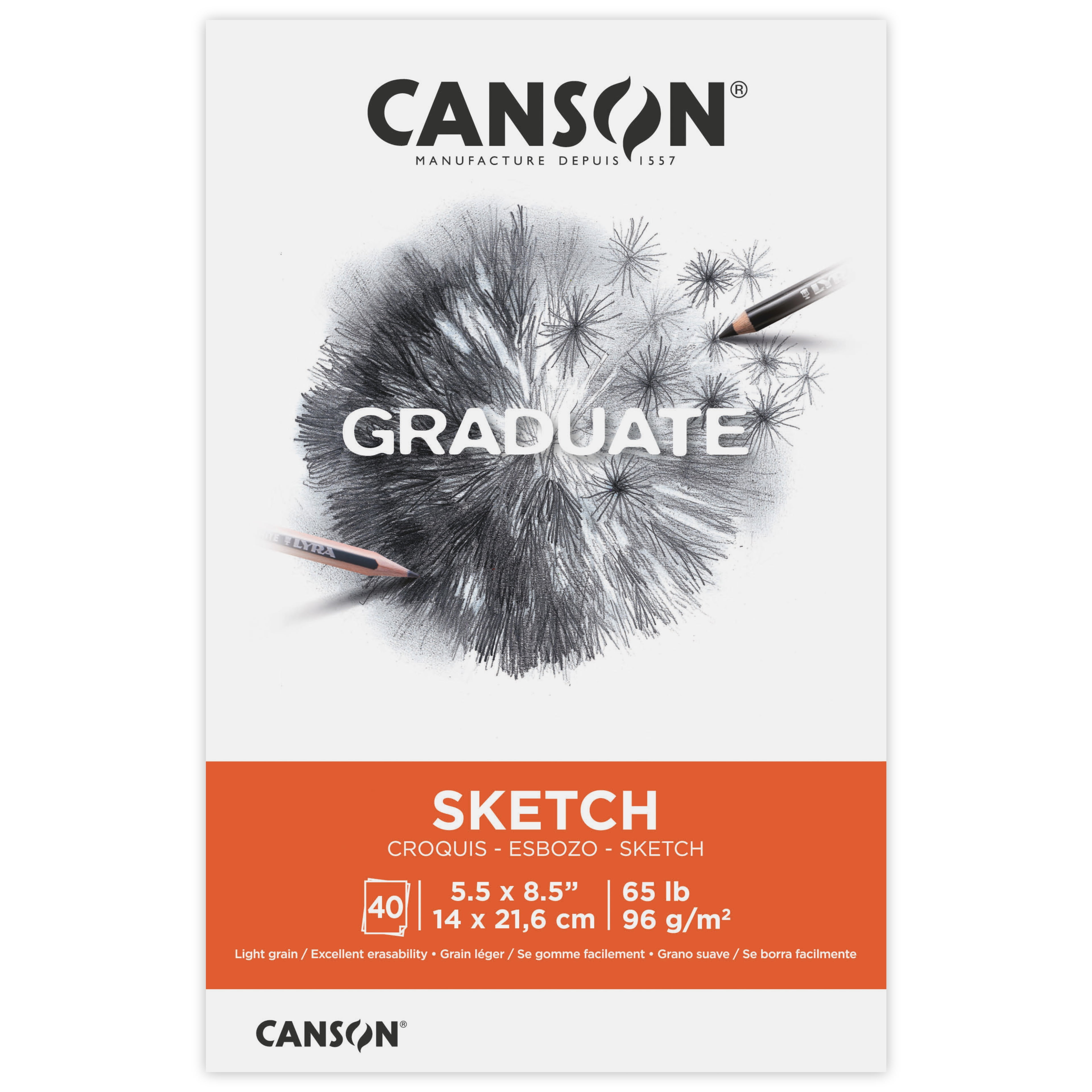 Canson Artist Series Sketch Book Paper Pad, for Pencil and Charcoal, Acid  Free, Hardbound, 65 Pound, 8.5 x 11 Inch, 108 Sheets