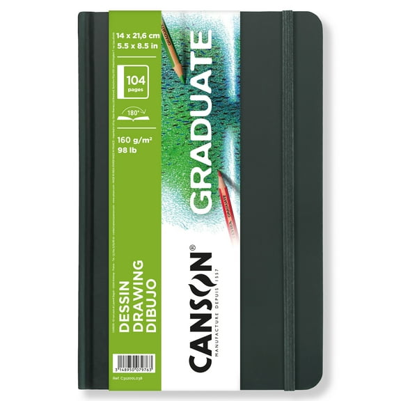 Canson Graduate Drawing Art Book, Hard Cover Binding, 52 Sheet, 5.5x8.5 inch, 1 Count