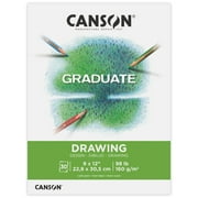 Canson Graduate Drawing Paper Pad, Foldover Binding, (98lb/160g), 30 Sheet, 9" x 12"