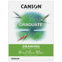 Canson Graduate Drawing Paper Pad, Foldover Binding, (98lb/160g), 30 Sheet, 9" x 12"