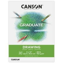 Canson Graduate Drawing Paper Pad, White, 9" x 12", 30 Sheets - Teens, Students, Artists, Kids