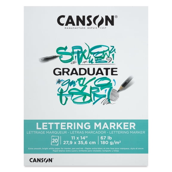 Canson Graduate Lettering Marker Pad - 11" x 14", 20 Sheets