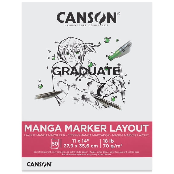 Canson Graduate Manga Marker Layout Pad - 11" x 14", 50 Sheets