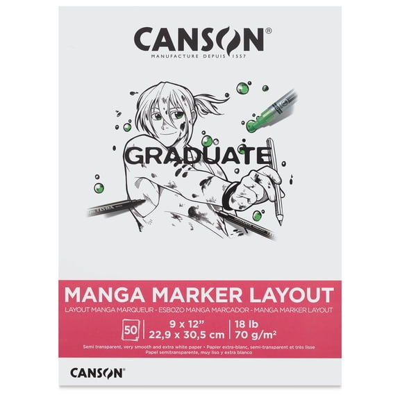 Canson Graduate Manga Marker Layout Pad - 9" x 12", 50 Sheets