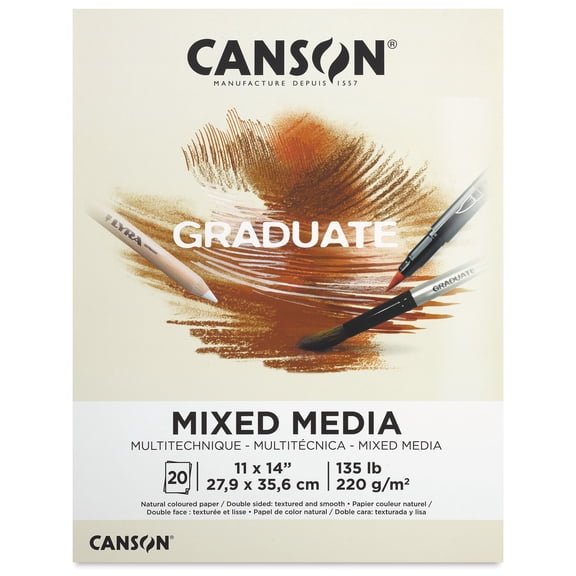 Canson Graduate Toned Mixed Media Pad - Natural, 11" x 14", 20 Sheets
