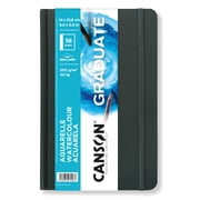 Canson Graduate Watercolor Art Book, Hard Cover Binding, 28 Sheet, 5.5x8.5 inch, 1 Count