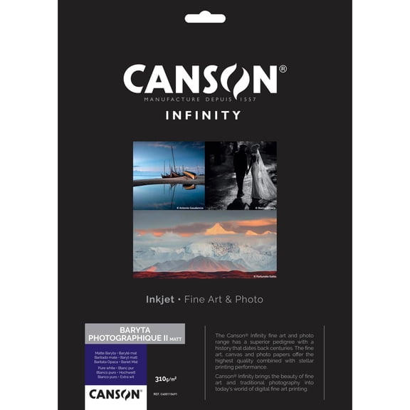 Canson Infinity Baryta Photographique II Matte Paper, 310gsm, 17x22", 25 Sheets