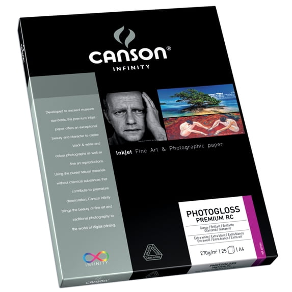 Canson Infinity PhotoGloss Premium RC 270 Photo Paper, 8.5in x 11in, 25 Sheets/Pkg.