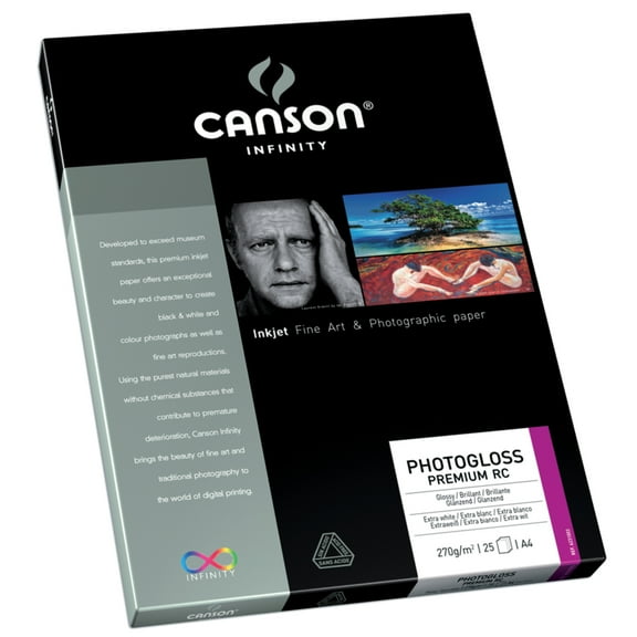 Canson Infinity PhotoGloss Premium RC 270 Photo Paper, 8.5in x 11in, 25 Sheets/Pkg.