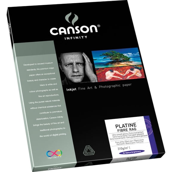 Canson Infinity Infinity Platine 100% Fibre Rag Bright White Smooth Satin Inkjet Paper, 310gsm, 11x17", 25 Sheets