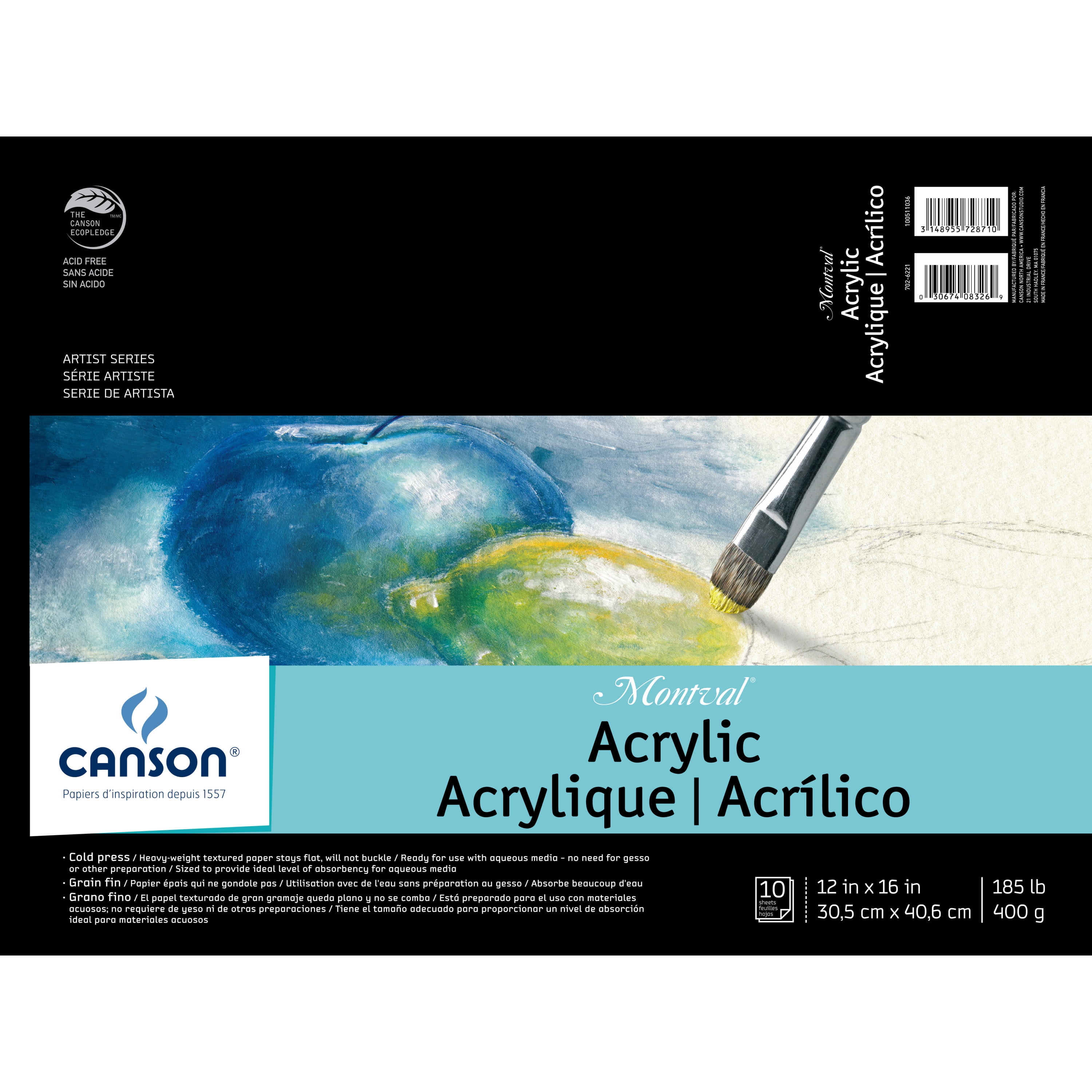 Canson Artist Series Montval Watercolor Pad, 9 x 12, 12 Sheets