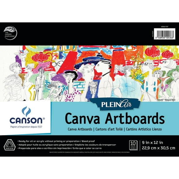 Canson Plein Air Artboard Pad, 9" x 12", 10 Sheets/Pad