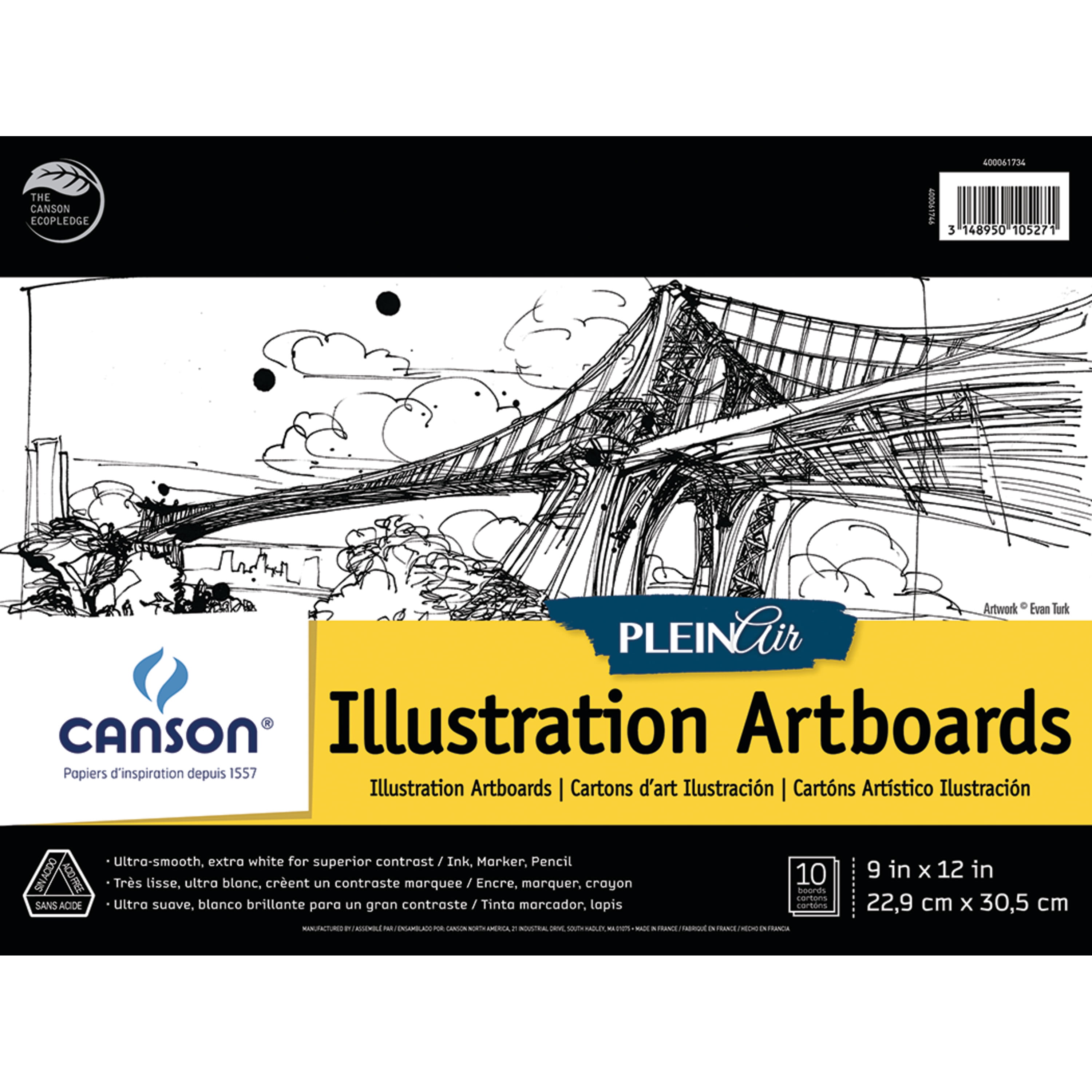 Canson 9x12 Ultra-Smooth White Illustration Artboard Pad