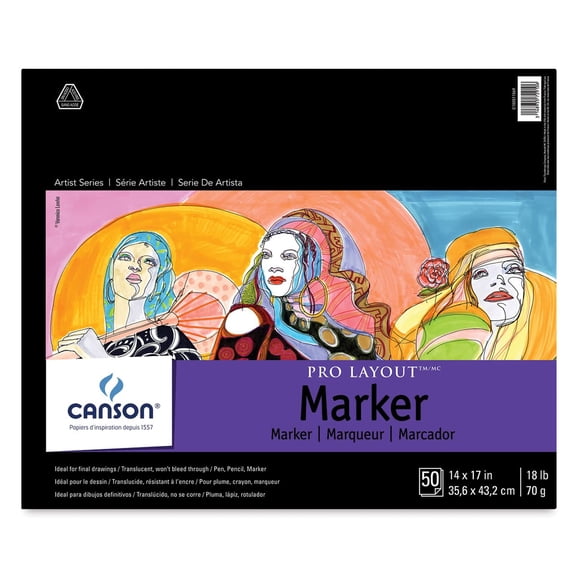 Canson Pro-Layout Marker Paper - 14" x 17", 50 Sheets
