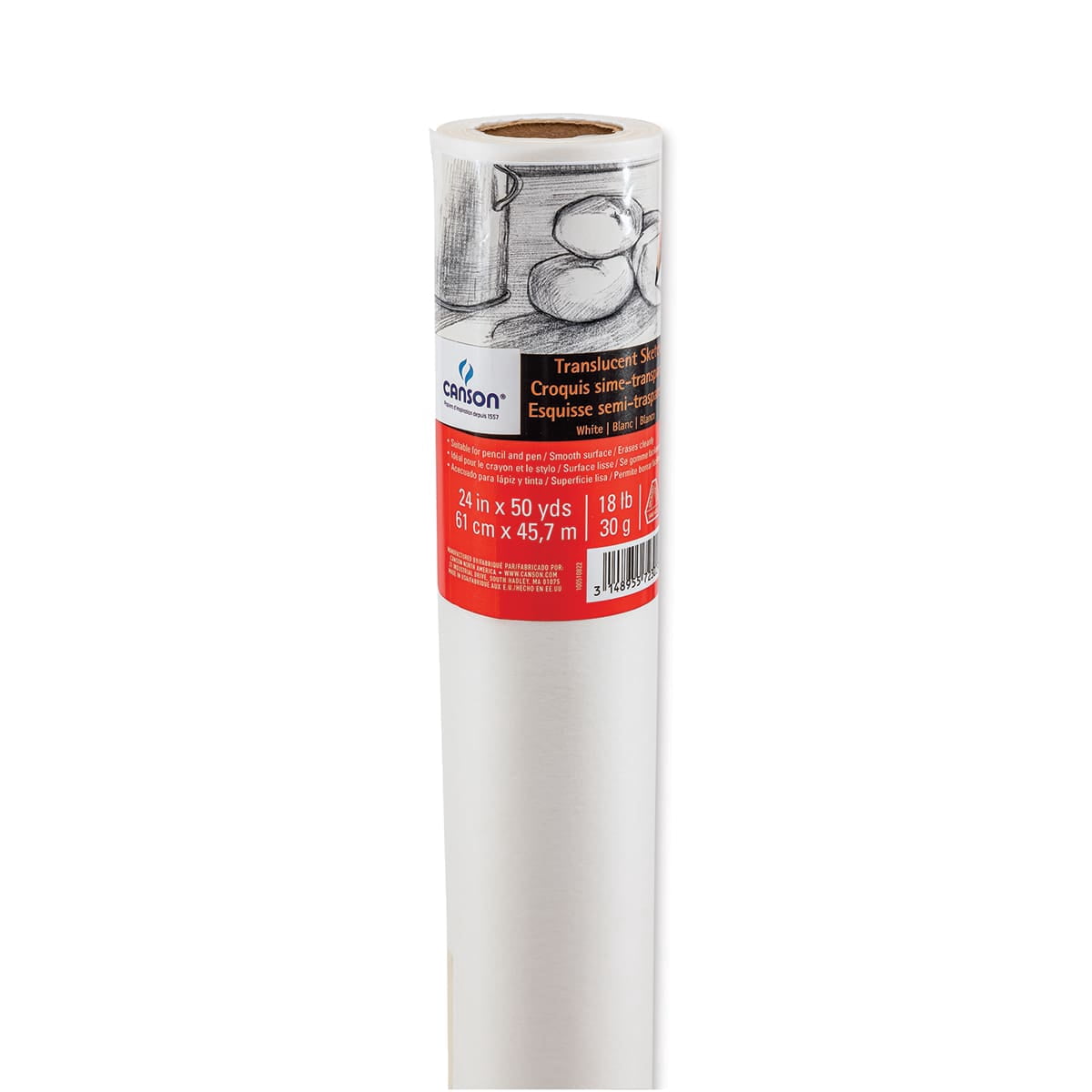 Canson Tracing Sketch Roll (10W) - 24" x 50 yds, White