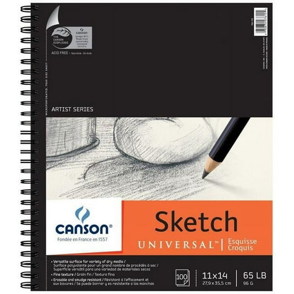 Canson Universal Sketch Pad - 14" x 11", Portrait, 100 Sheets
