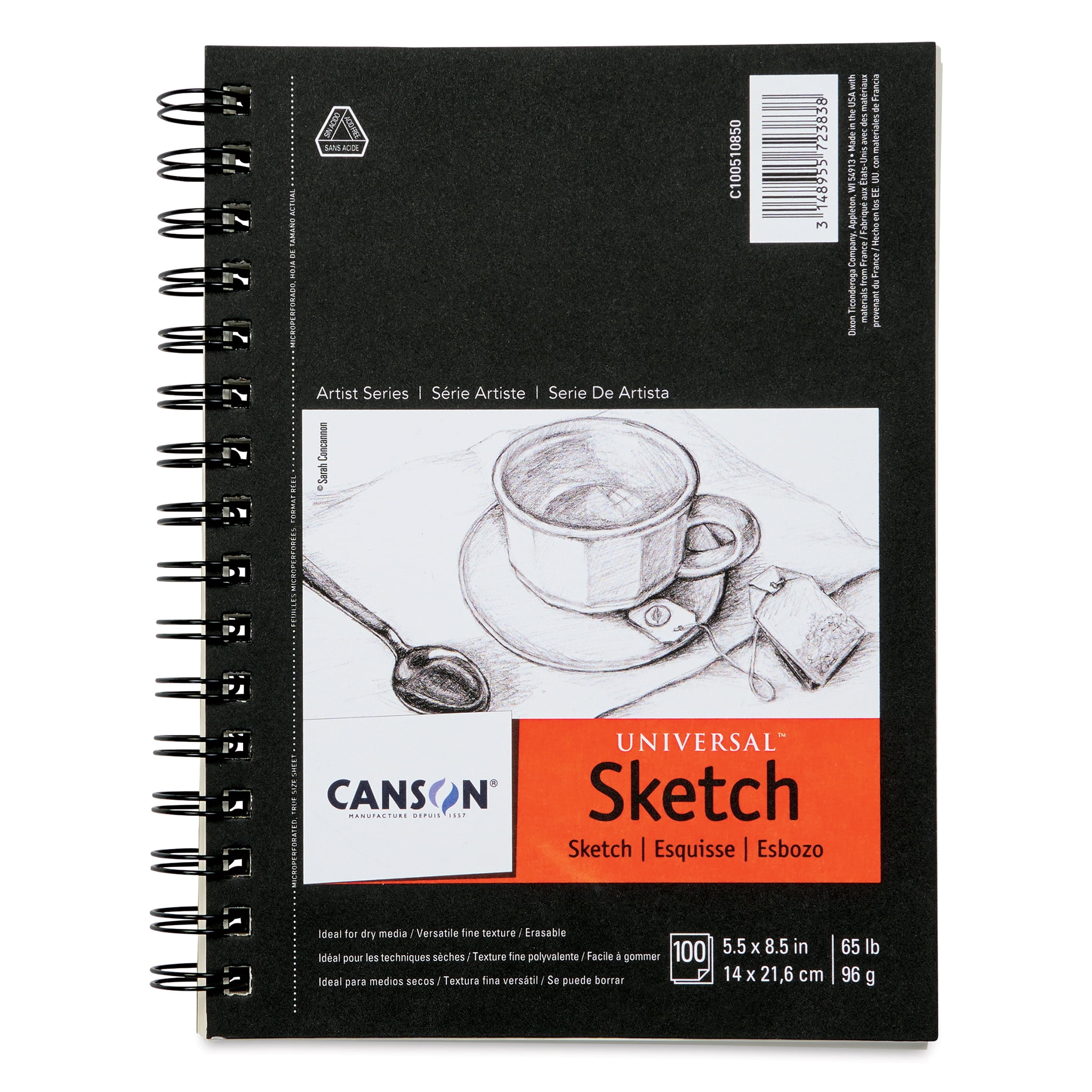 Canson XL Sketch Pads 5 12 x 8 12 50 lb Natural White 100 Sheets Per Pad  Pack Of 6 Pads - Office Depot