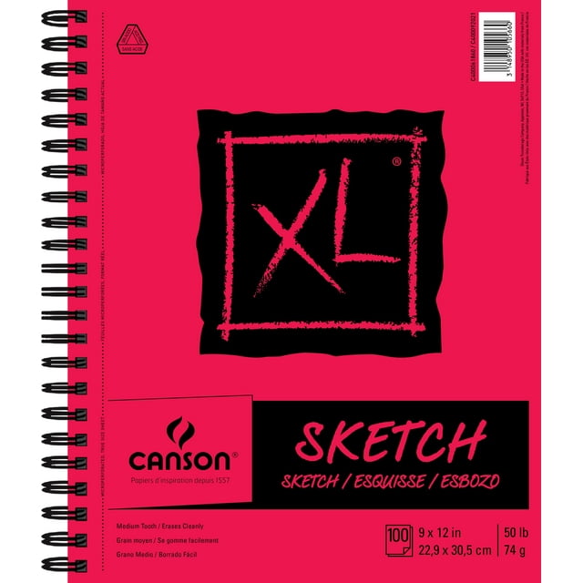 Canson Universal Spiral Sketch Book 9"X12"100 Sheets