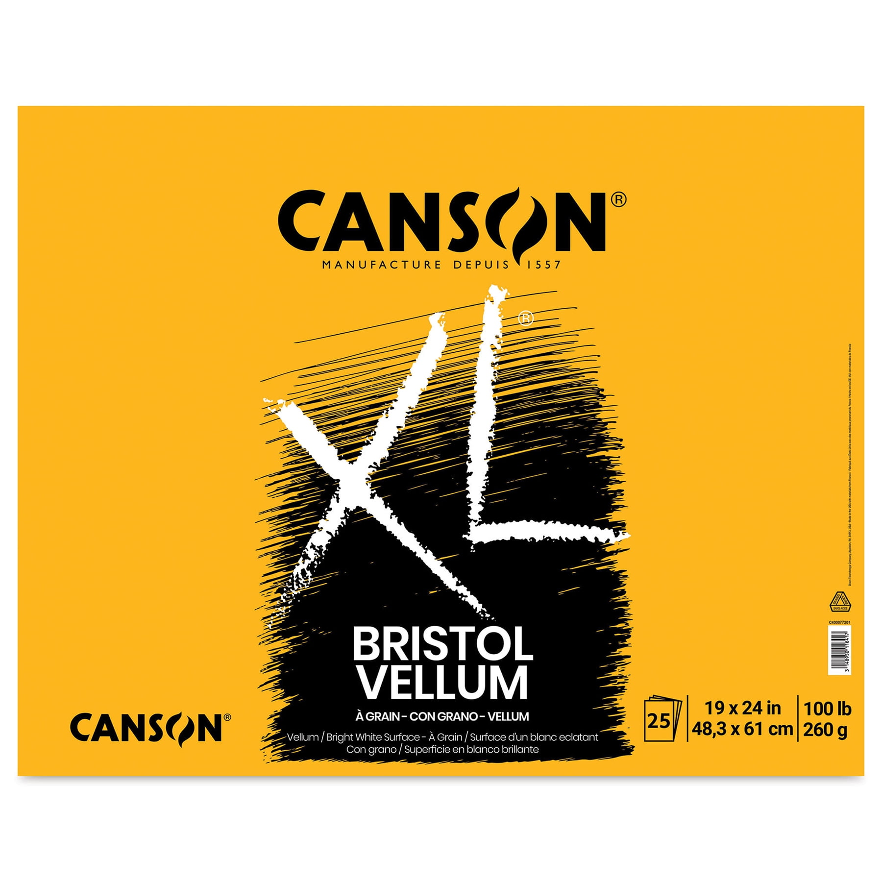 Canson XL Bristol Pad, Vellum, 19in x 24in
