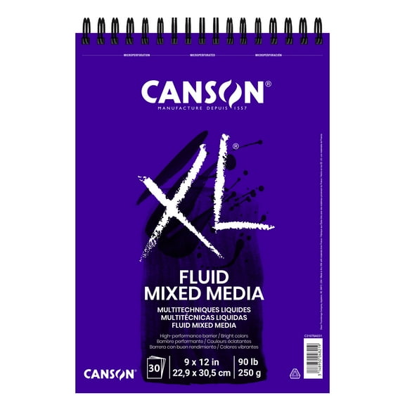 Canson XL Fluid Mixed Media Pad, 30 Shts./Pad, 9" x 12"