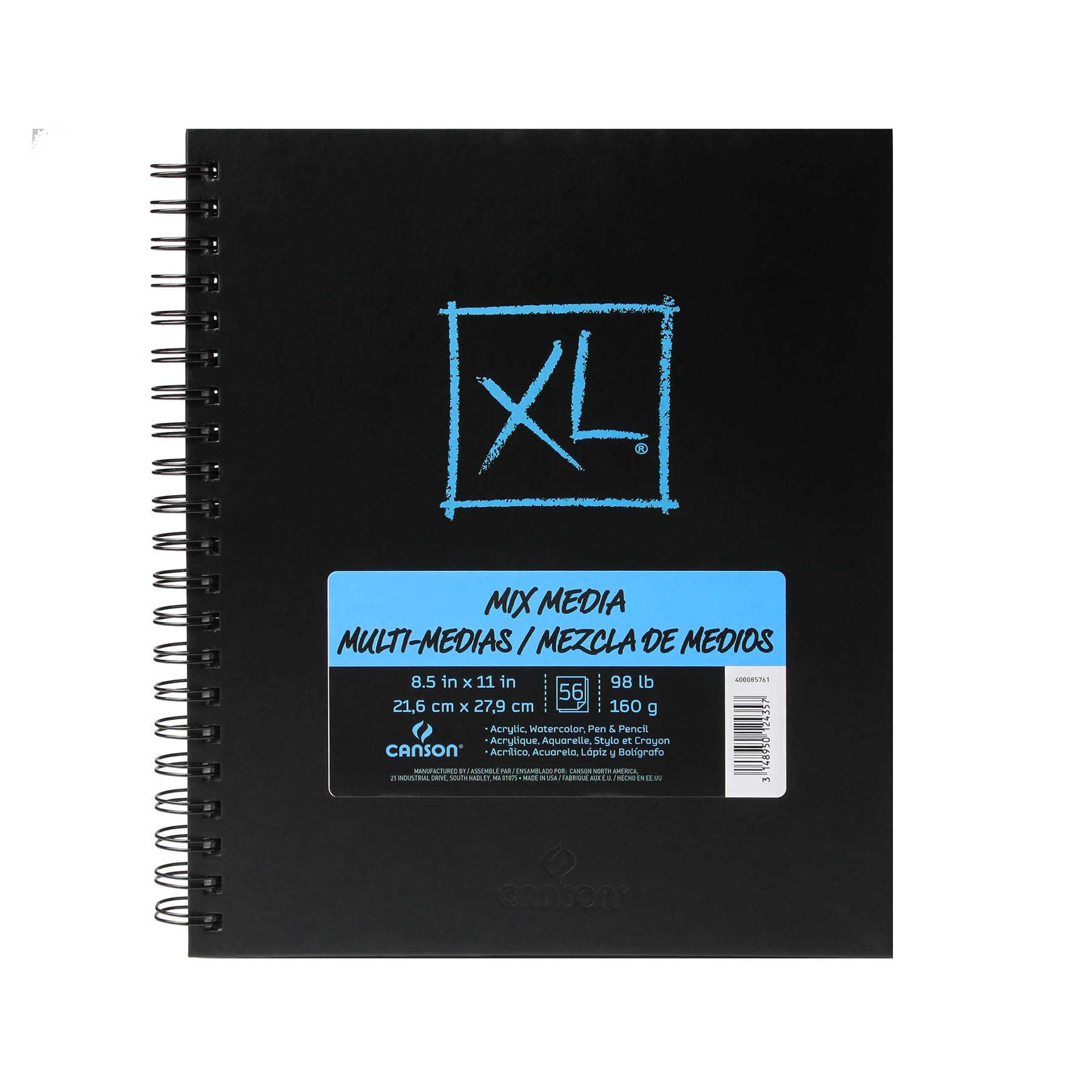Canson XL Mix Media Book, 60 Sheets, 8.5" x 11"