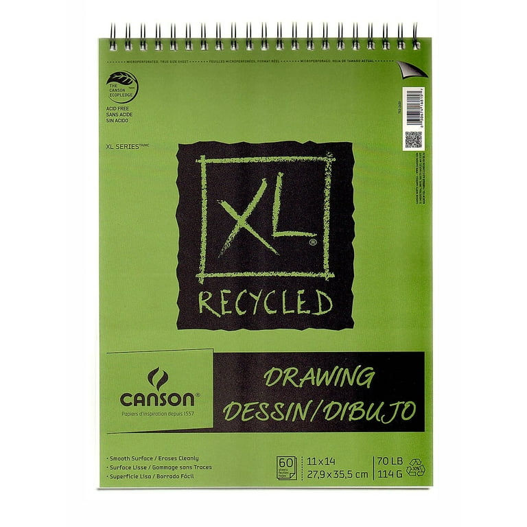 Canson XL Recycled Drawing Pads 11 x 14 60 Sheets, Wire Bound