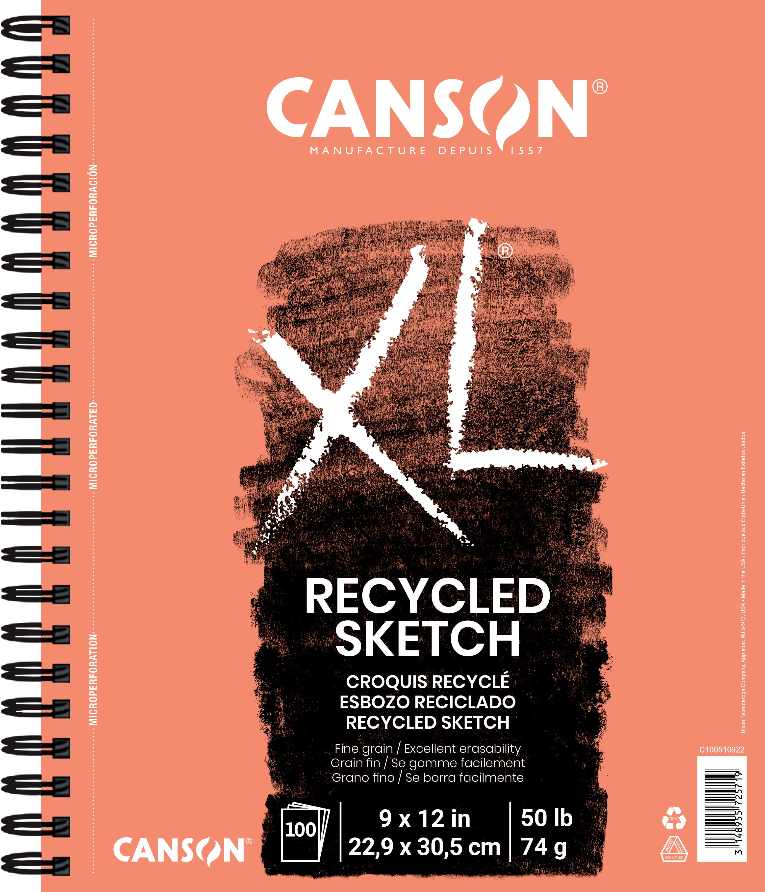 Canson 9 x 12 Wire Bound Sketch Book 80 Sheets/Book (16466)