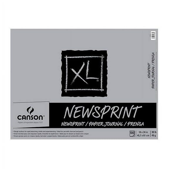 Canson XL Newsprint Paper Pad, 100 Sheets, 18 in x 24 in