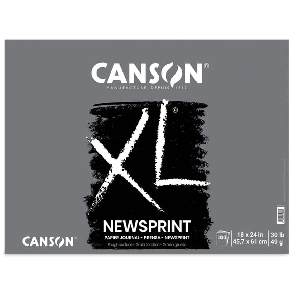 Canson XL Rough Newsprint 18x24" (100 Sheets - Tape Bound)