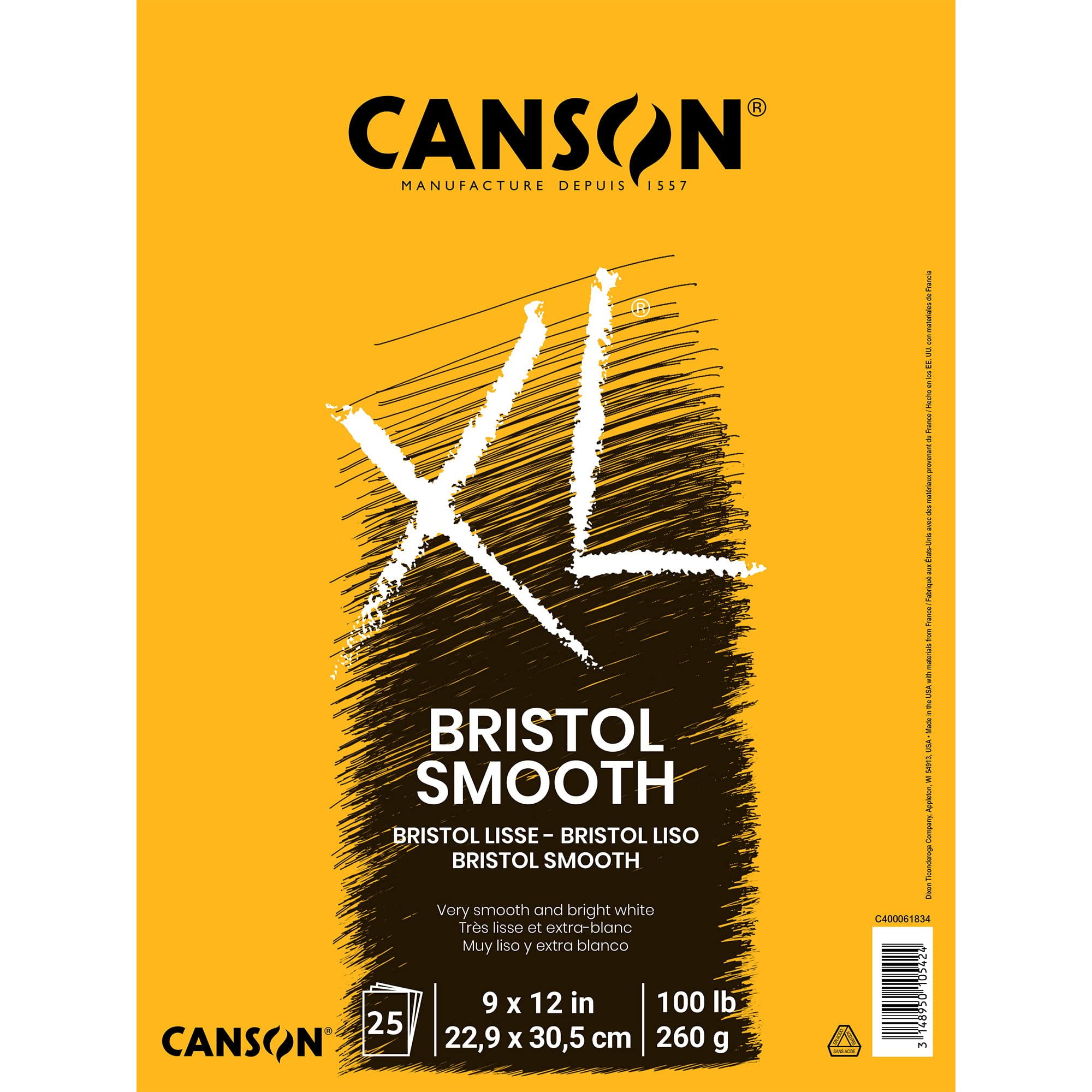  Customer reviews: Canson XL Series Bristol Paper, Smooth,  Foldover Pad, 9x12 inches, 25 Sheets (100lb/260g) - Artist Paper for Adults  and Students - Markers, Pen and Ink