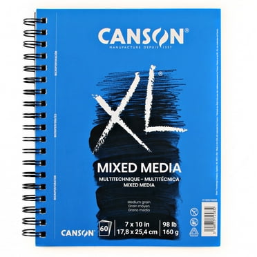 Canson XL Series Mixed Media Paper Pad, Wire Binding, (98lb/160g), 60 Sheet, 7" x 10"