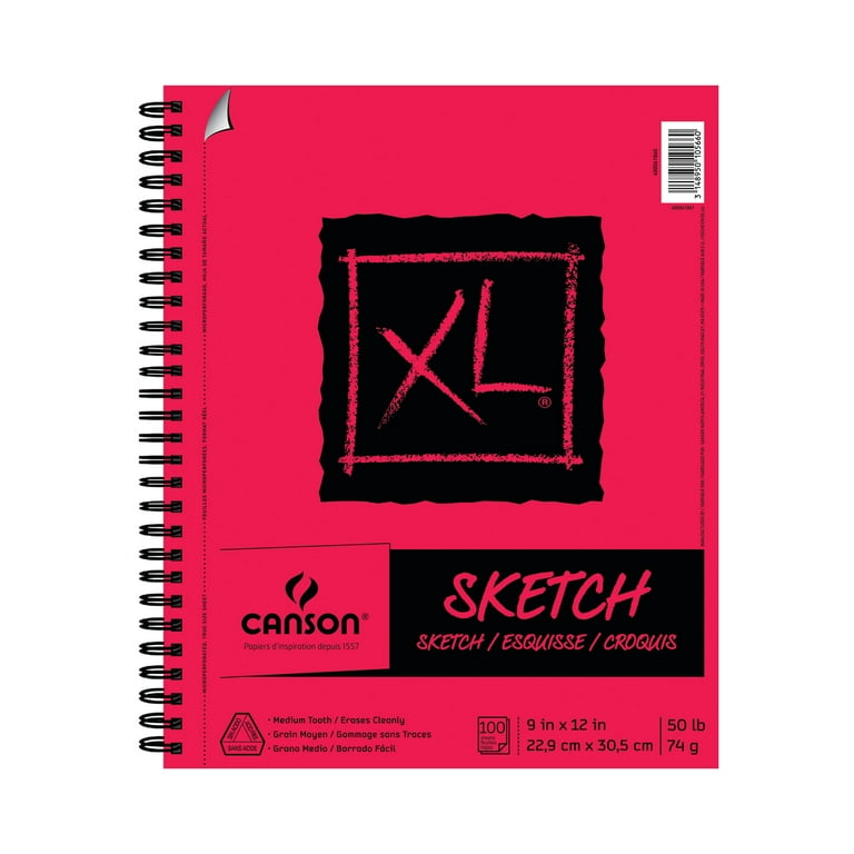 Canson XL Series Sketch Paper Pad, Side Wire Binding, (50lb