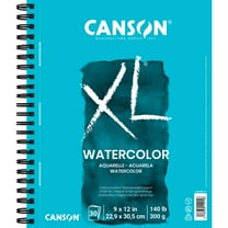 Canson XL Series Watercolor Paper Pad, Wire Binding, (140lb/300g), 30 Sheet, 9" x 12"